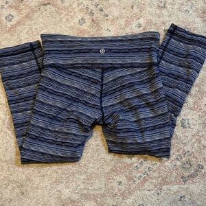 lululemon athletica'l Blue Striped Leggings